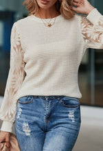 Load image into Gallery viewer, Sunflower Mesh Bubble Sleeve Knit Top
