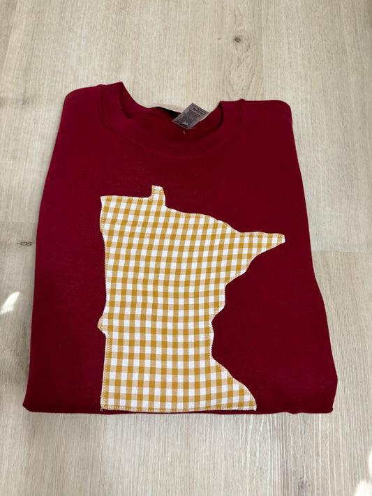 Gold check stitched MN -Large